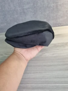 handmade black flat cap accessory for a memory bear
