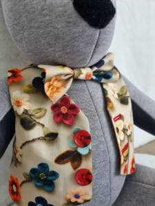 grey handmade memory bear
