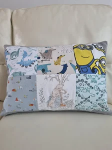 personalised memory bear with embroidered paws and heart detail